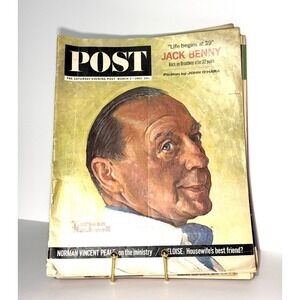 Saturday Evening Post3/2/63 Jack Benny Rockwell Cover Norman Vincent Peale